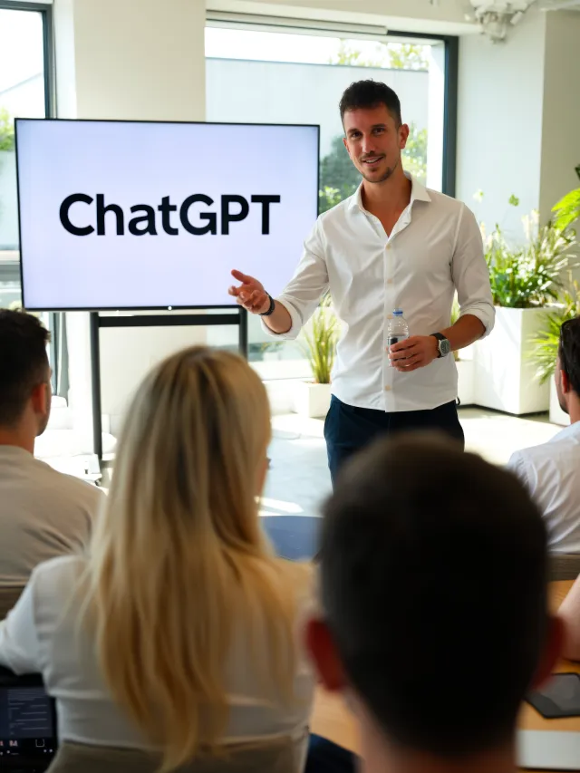 Willem Nales geeft een hands-on ChatGPT-training aan een team
