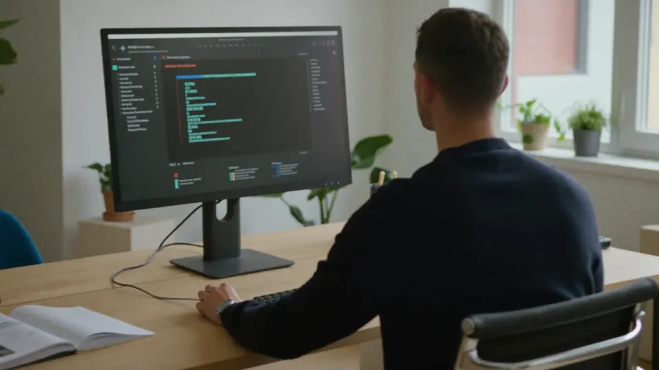 Willem Nales analyseert een crawlrapport op een groot scherm